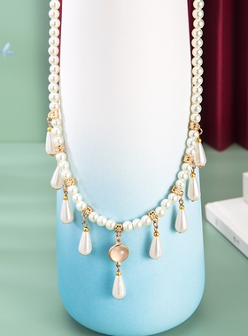 短款软璎珞柯子裙襦裙唐风富贵项链流苏汉服项圈古风配饰