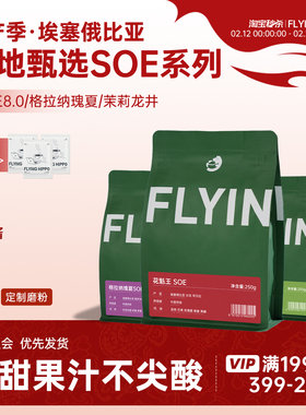 FLYINGHIPPO埃塞花魁王SOE瑰夏耶加手冲咖啡豆意式阿拉比卡豆250g