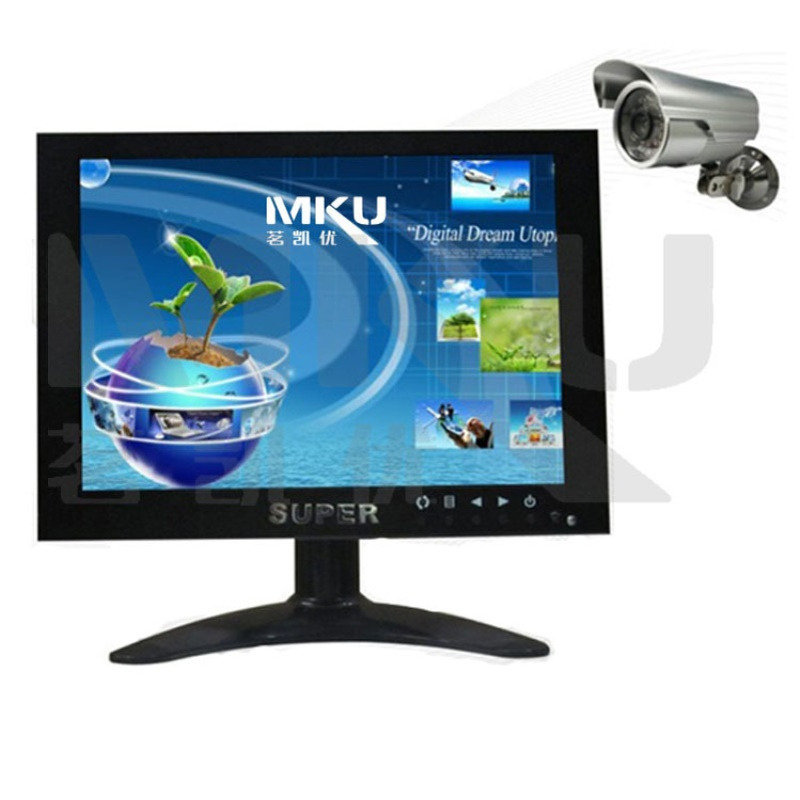 7寸监视器金属壳工业显示器相机显微镜十字线4:3方屏VGA HDMI AV