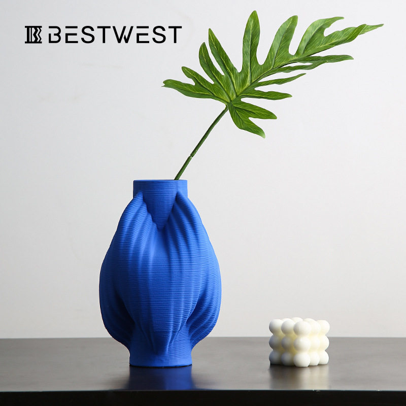 Best west 克莱因蓝3D打印陶瓷花瓶 家居软装客厅花器高档装饰品,标准件/零部件/工业耗材,其他管件,淘宝优惠券,粉丝福利购,淘宝优惠卷