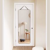 门后全身镜家用镜子贴墙自粘挂绳试衣女镜生ins风全身镜