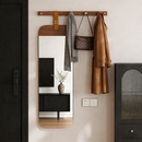 全身镜家用壁挂简约高级试衣镜挂衣架一体镜玄关门后贴墙穿衣镜子