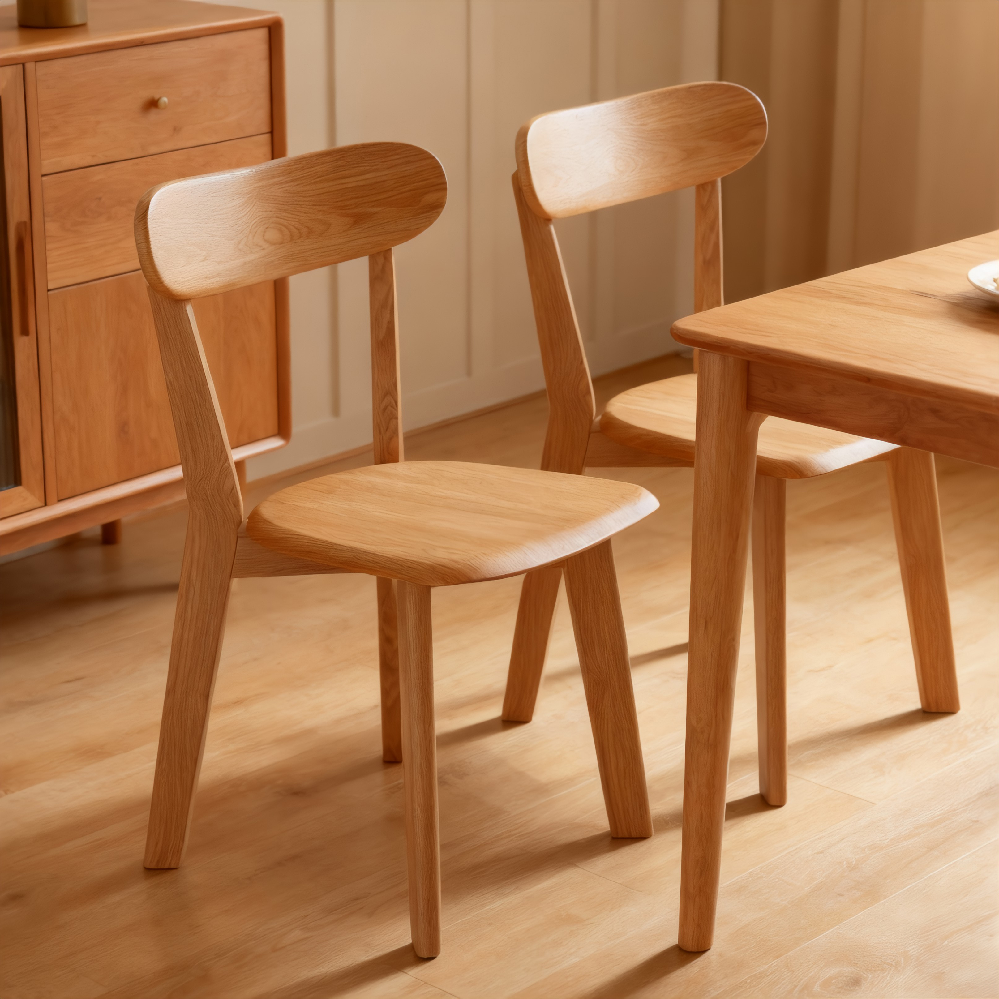 实木餐椅家用2025新款复古简约吃饭凳子中古加厚靠背书桌茶室椅子