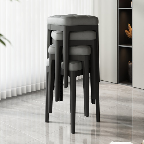 家用餐椅塑料极简可叠放新款