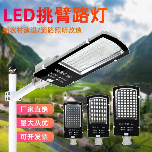 亚明50w挑臂户外防水led路灯头