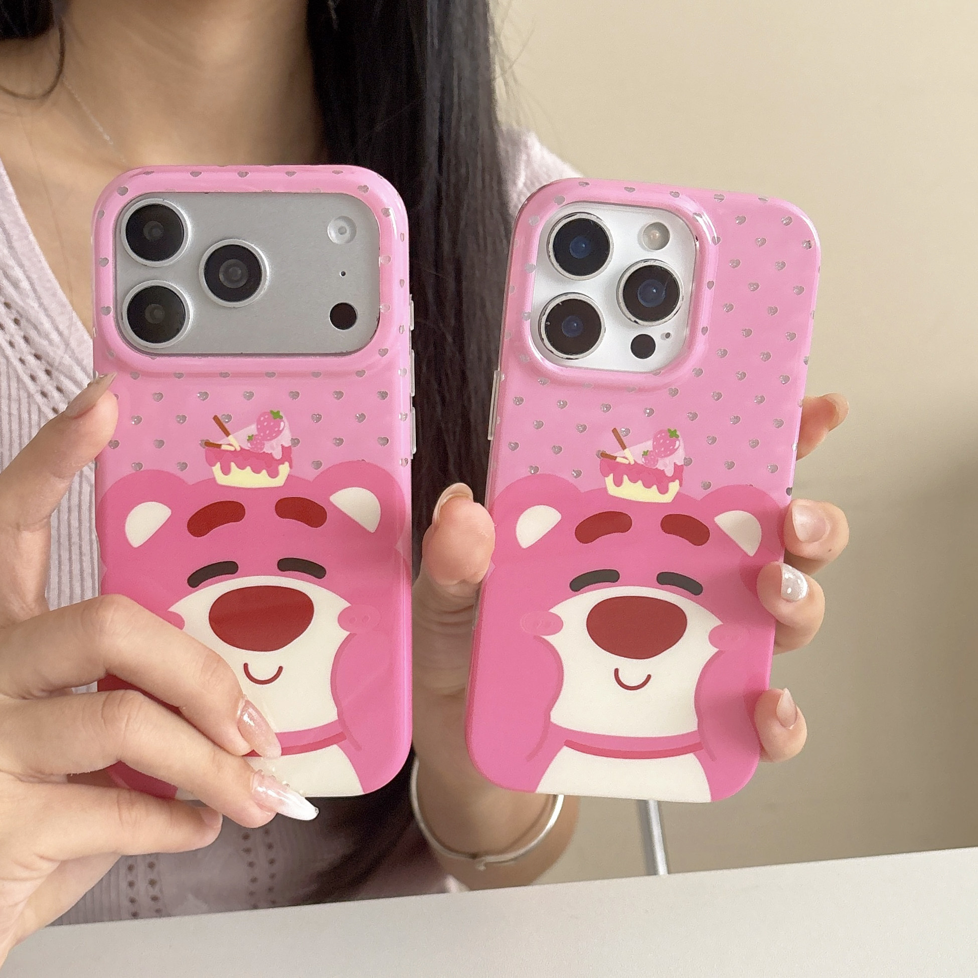 迪士尼草莓熊卡通爱心公仔适用iPhone17ProMax手机壳苹果16pro软壳卡通小熊15PM保护套时尚小红书同款i17外壳
