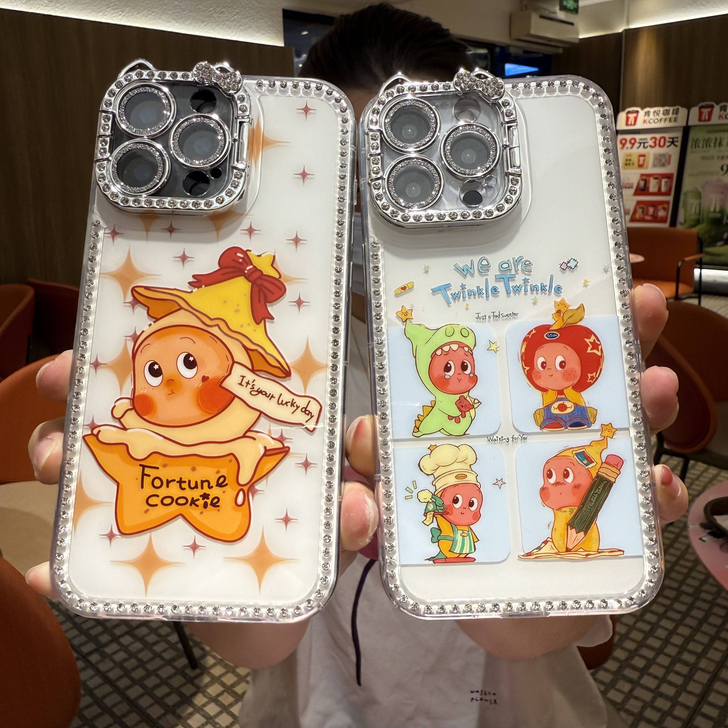 原创泡泡玛特星星人可爱适用iPhone17ProMax手机壳全包闪粉镜头15PM外壳防摔苹果16pro软壳14/13保护套水钻潮