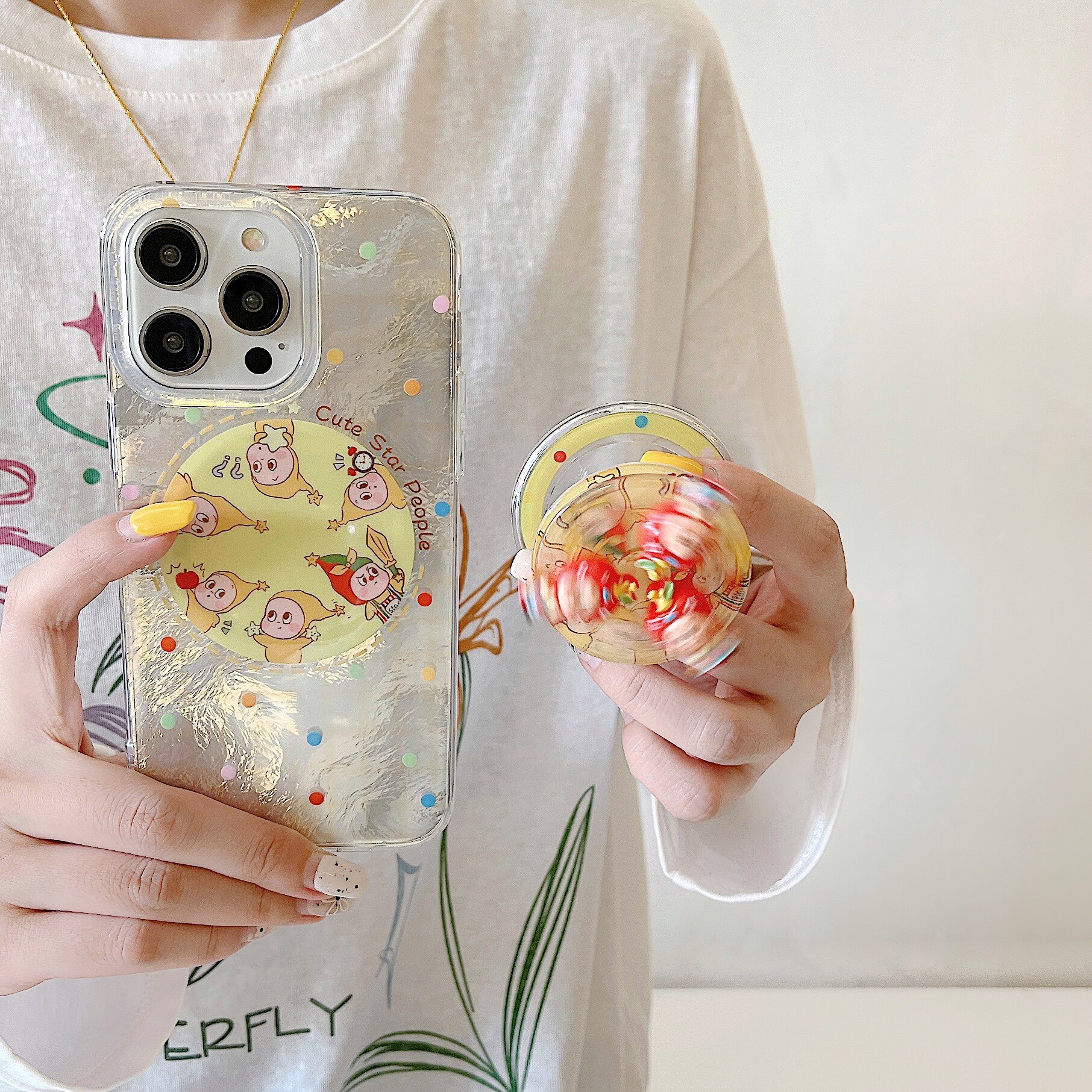 日本泡泡玛特可爱星星人磁吸旋转支架适用苹果iPhone17手机壳趣味卡通15/14软壳防摔16pro保护套17PM外壳网红