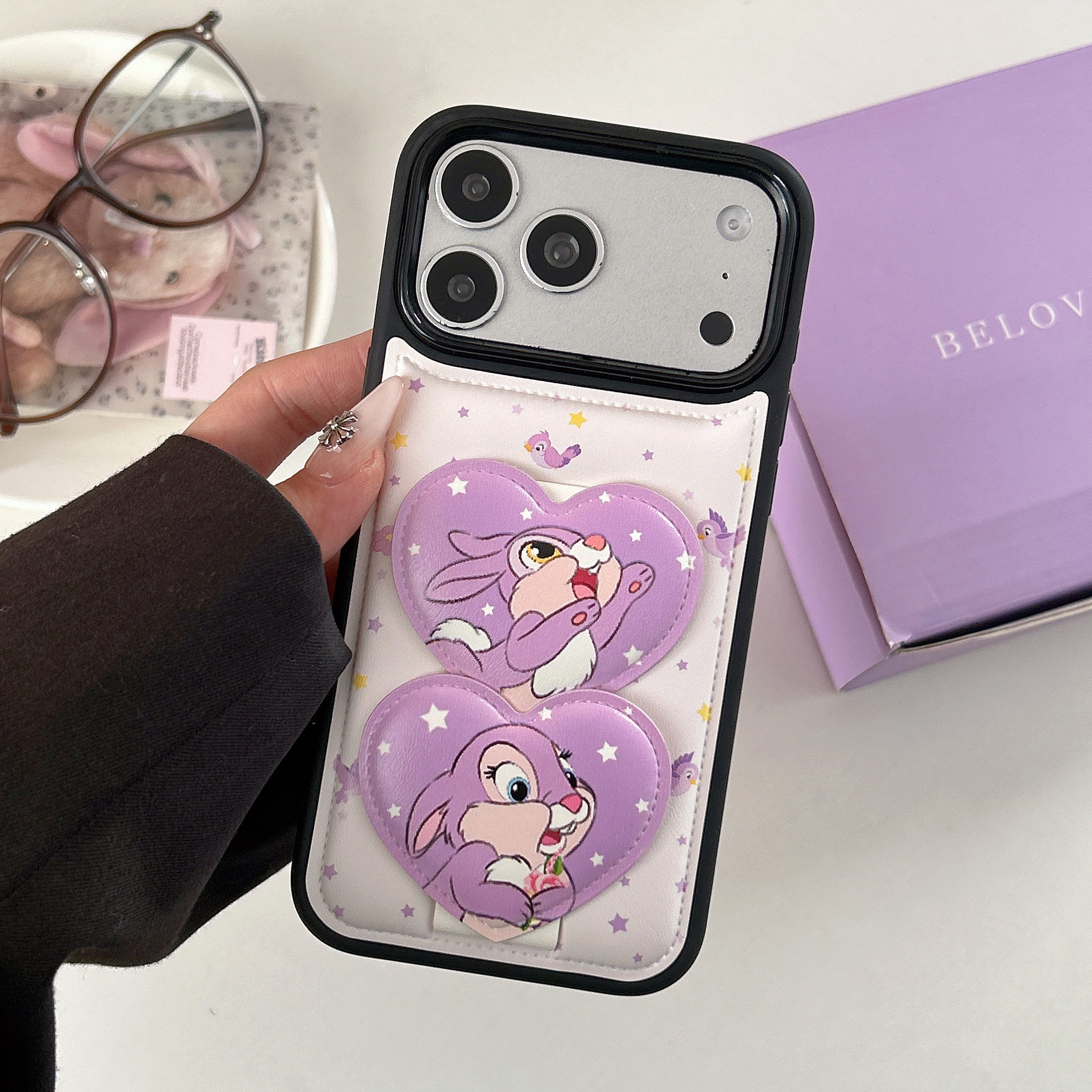 Disney迪士尼爱心兔子桑普兔适用iPhone17ProMax手机壳苹果16pro外壳少女风15p软胶保护套16pm软壳ins皮纹i17