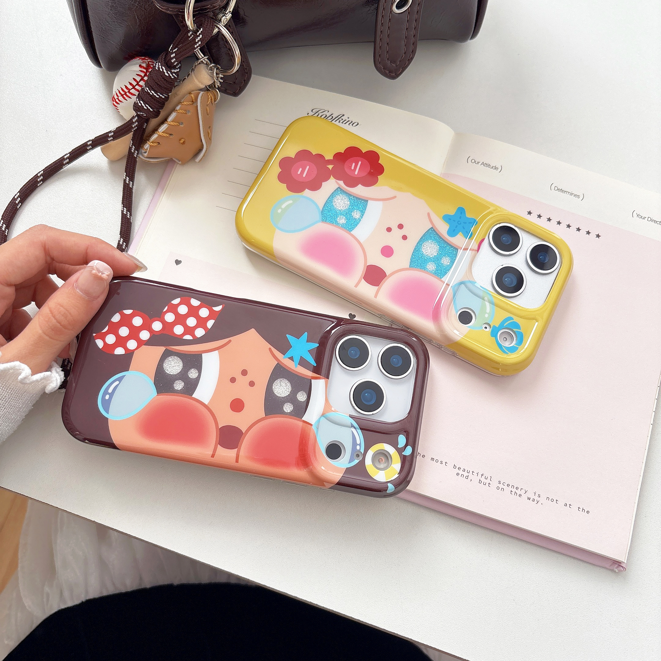 可爱泡泡玛特哭娃公仔苹果手机壳