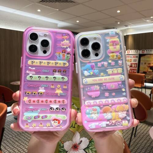 日本飞天小女警可爱条纹苹果软壳