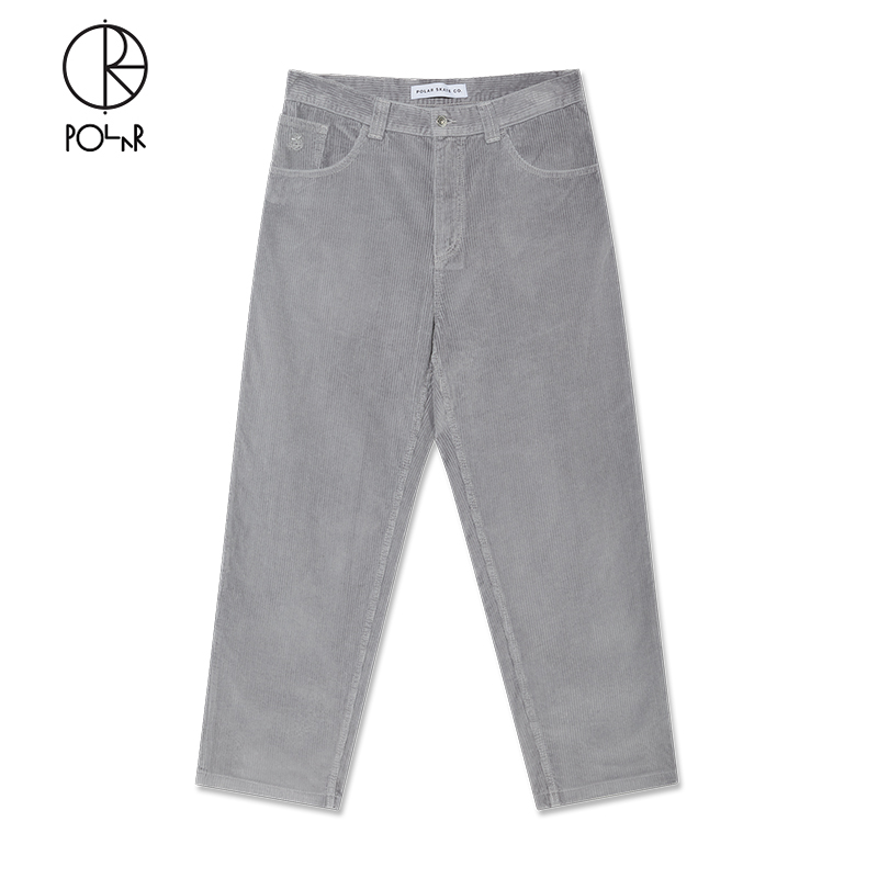 口袋刺绣重磅灯芯绒阔腿休闲裤