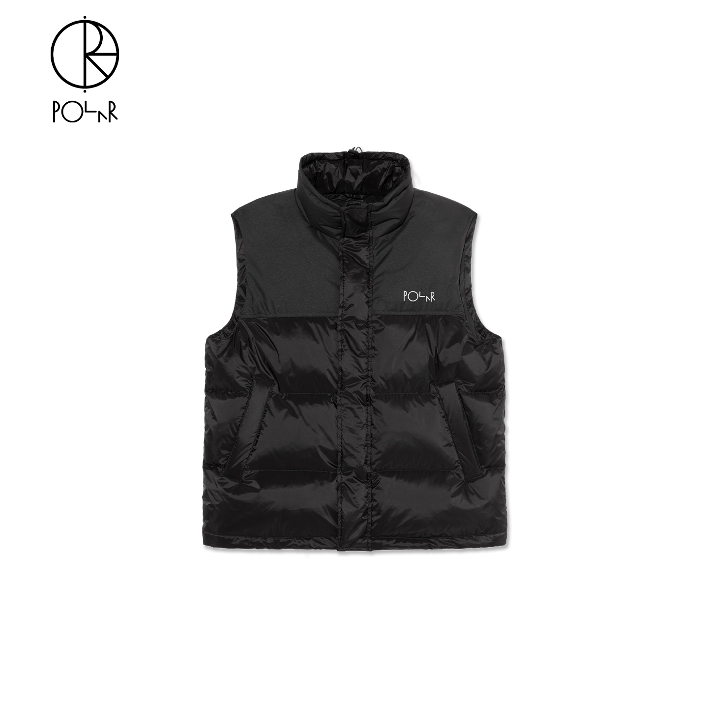 PolarSkateCo拼接刺绣羽绒马甲