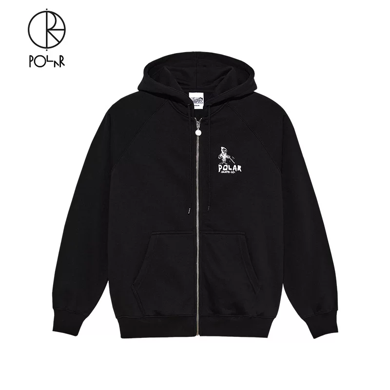 Худи с капюшоном в стиле Polar Skate Co Reaper Default Zip, принт, молния и бархат, новые товары