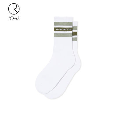 PolarSkateCo宽条纹运动棉袜