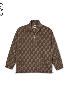 Polar Skate Co P Fleece Pullover 满印Logo半拉链卫衣复古夹克