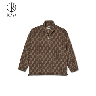 Skate Pullover Fleece 满印Logo半拉链卫衣复古夹克 Polar
