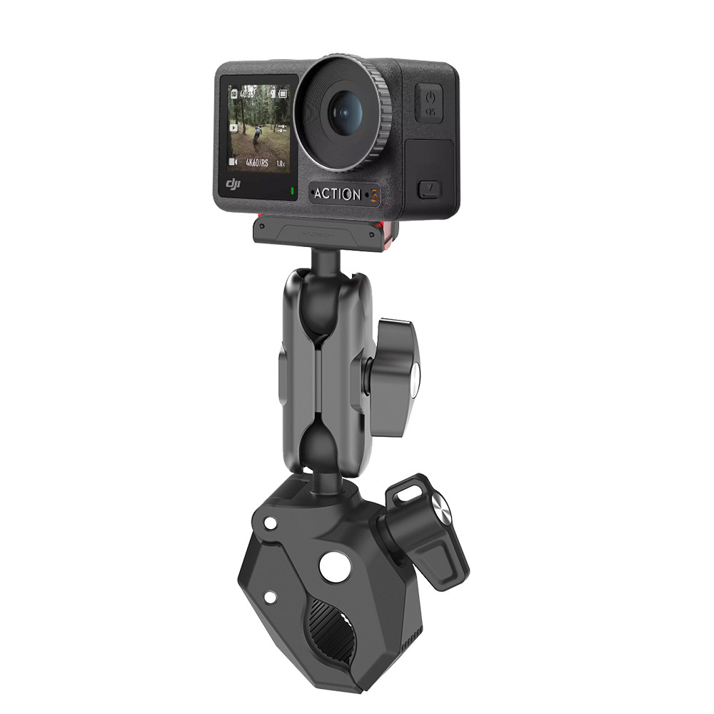 适用大疆DJI Osmo Action 3运动相机专用支架骑行自行车公路车摩托车单车夹蟹钳车把夹子大力夹拍摄配件支架