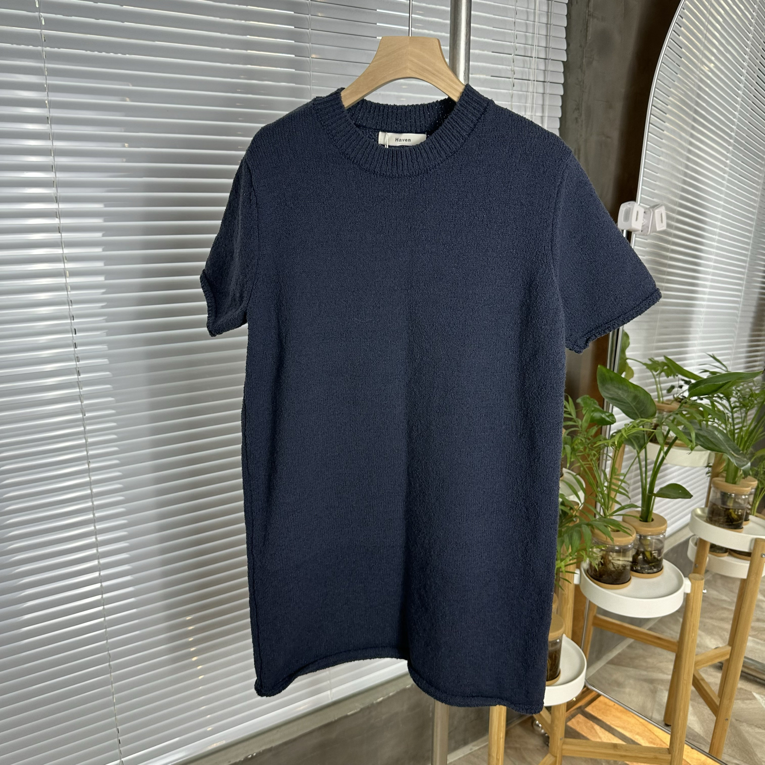 实体精品女装店 藏蓝色毛衣连衣裙秋冬气质内搭打底针织连身裙