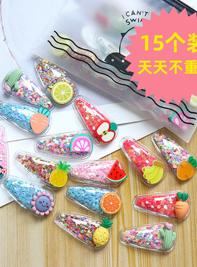 儿童发夹女童碎发夹子水果可爱流沙刘海夹发卡小女孩bb夹网红发饰