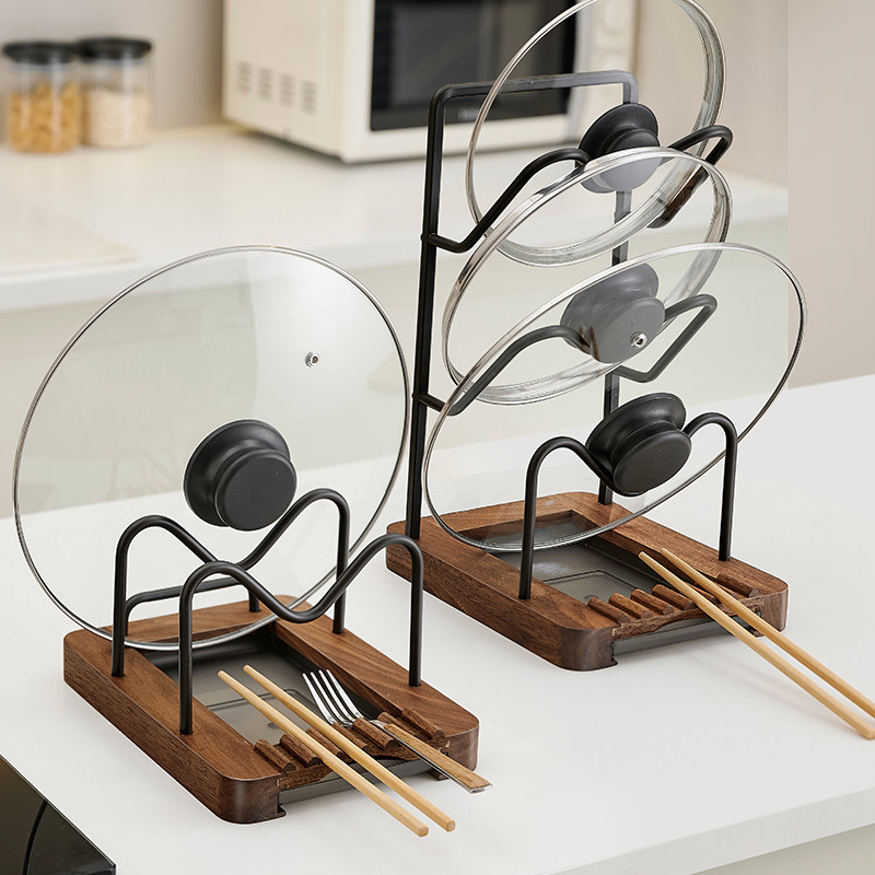 胡桃木锅盖架厨房台面置物架家用免打孔放锅铲锅具菜板砧板放置器,厨房/烹饪用具,锅盖架/锅盖收纳垫,淘宝优惠券,粉丝福利购,淘宝优惠卷