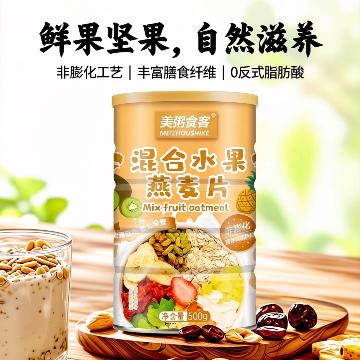 混合水果麦片坚果营养早餐代餐冲泡即食饱腹懒人速食官方旗舰店