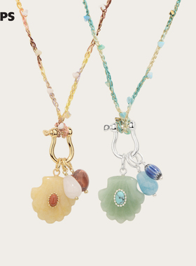 CHEZ LOOPS潮汐贝语天然石项链 原创小众设计可拆卸吊坠多用链女