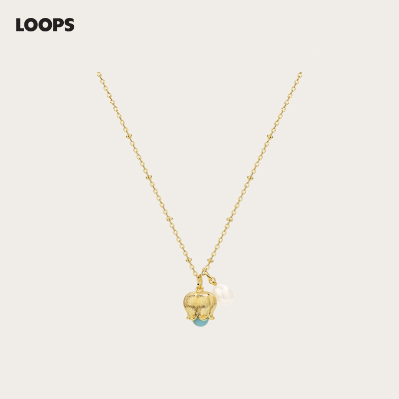 Loops淡水珍珠铃兰花苞项链