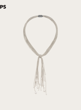 CHEZ LOOPS高级感流苏气质珍珠项链 轻奢欧美风原创设计银色新款