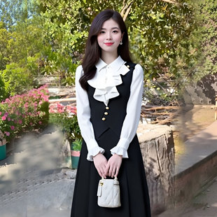 小个子气质名媛设计感连衣裙女2025春季 显瘦a字裙子2055 新款