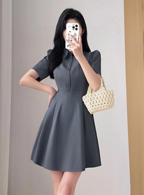 学院风设计感高定百褶裙2025夏季新款法式气质小个子连衣裙D1398