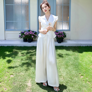 公主风2025夏季 新中式 短袖 子套装 国风设计款 T恤裤 D2054 两件套