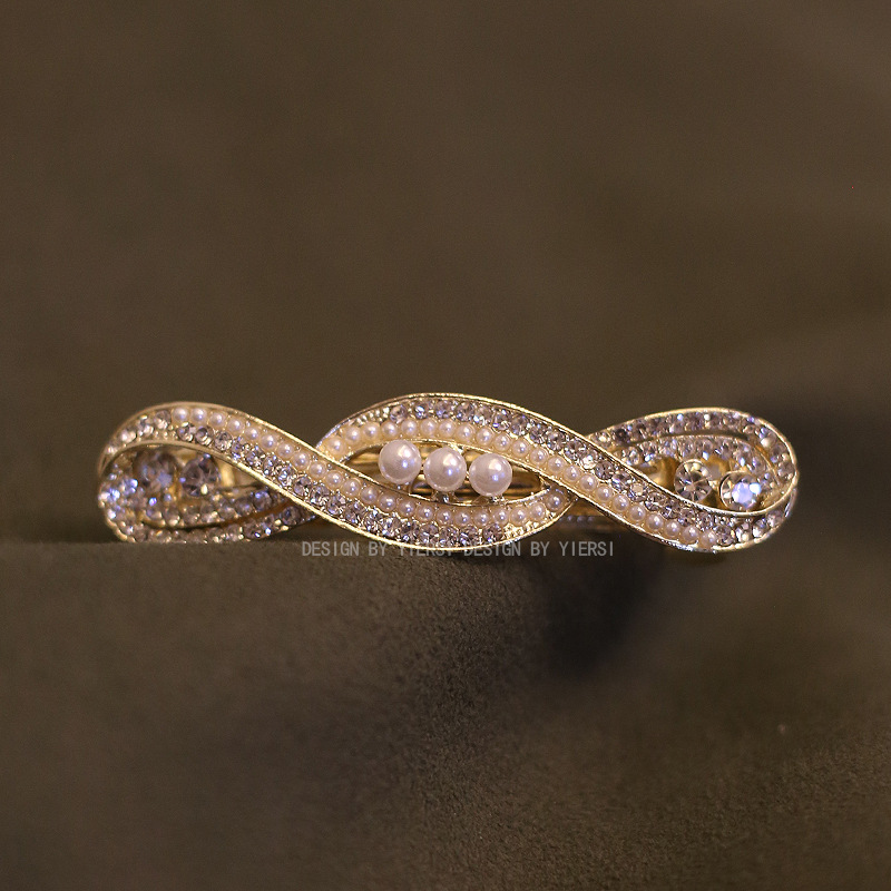 韩版珍珠发夹后脑勺顶夹新款