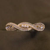 韩版 半扎发横夹卡子弹簧夹百搭一字夹 珍珠发夹后脑勺顶夹新款