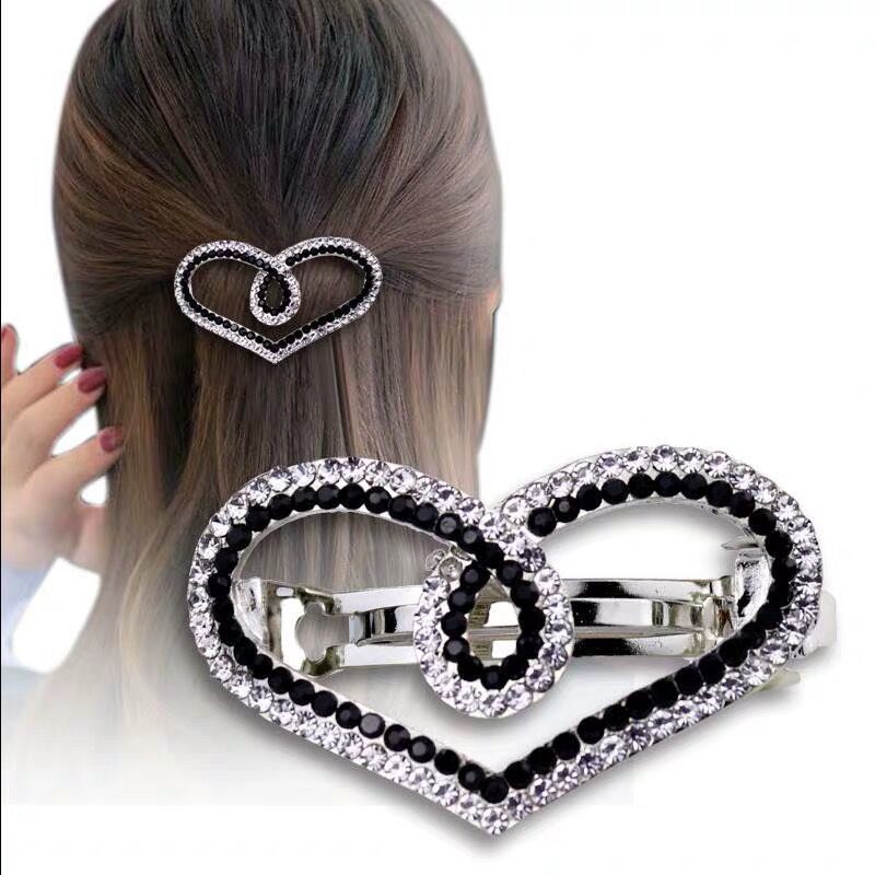 发夹韩国爱心优雅淑女百搭水钻