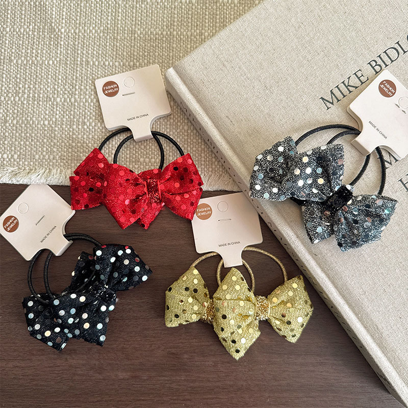 卷糖果儿童发饰亮片闪闪蝴蝶结发圈女童宝宝发绳马尾气质百搭发圈