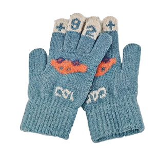 儿童秋冬保暖手套小学生冬天写作业小汽车薄款男女童毛线针织手套