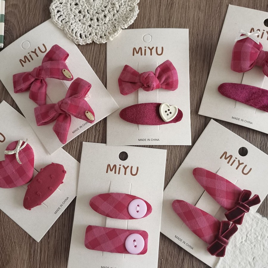 女童玫粉色小公主小众BB夹