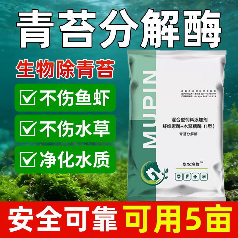 水产养殖专用青苔分解酶除藻去苔净水改底不伤水草鱼虾蟹塘青苔净