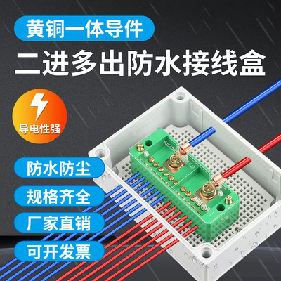 户外防水接线盒大功率端子防雨分线转接盒室外电缆穿线过线端子盒