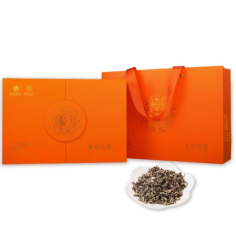 香茹怡茉莉花茶茶叶浓香型花 草茶茉莉茉莉礼茶长海极萃100g礼盒