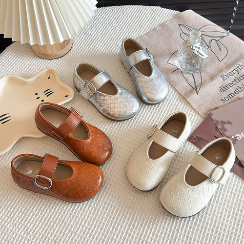 踏步兔玛丽珍鞋女童公主鞋2026年春季新款编织皮鞋小女孩百搭单鞋
