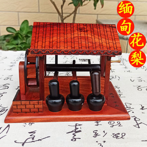 摆件手工复古缅甸花梨木做工精美