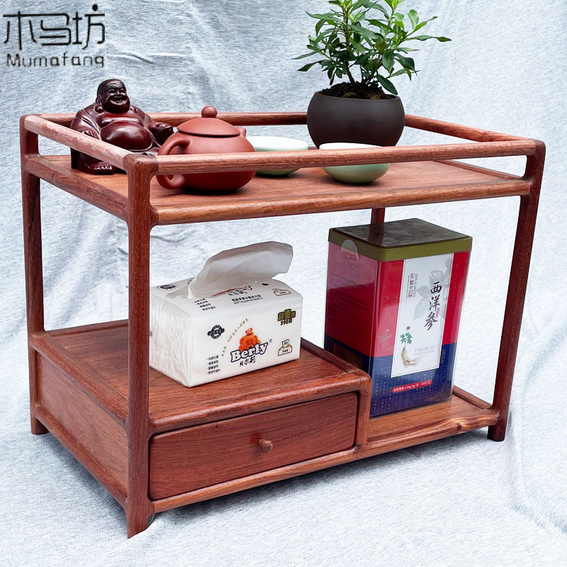 缅甸花梨木茶具收纳架