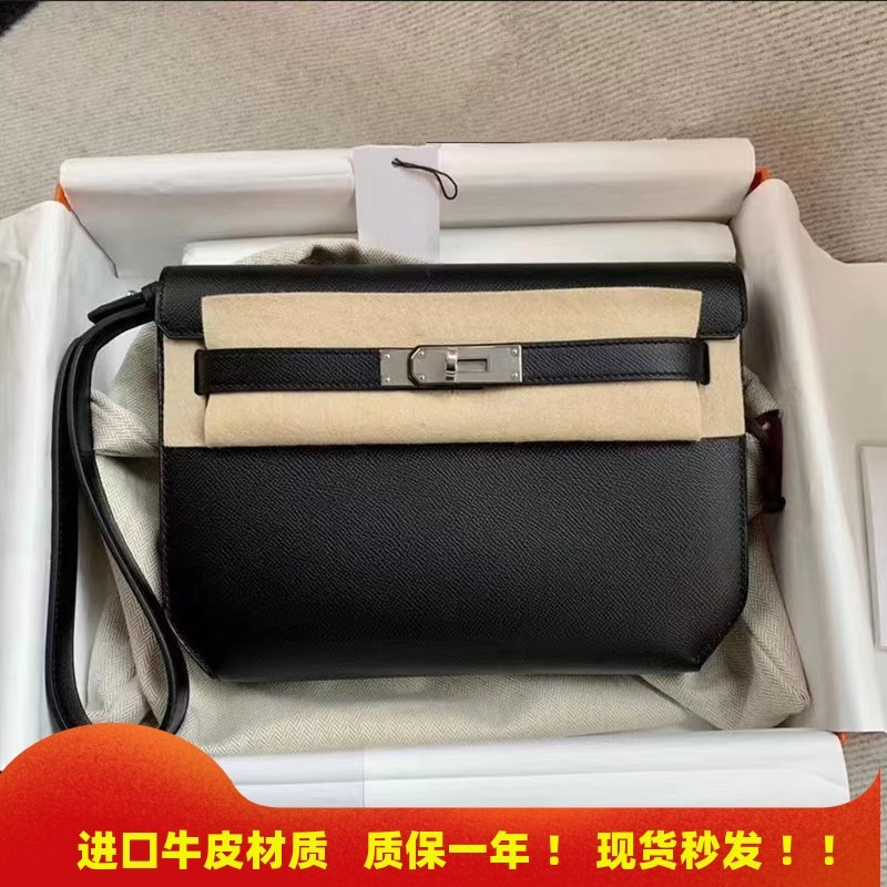 2025新款真皮凯莉包腋下包复古邮差包大容量高级感手提单肩斜挎包