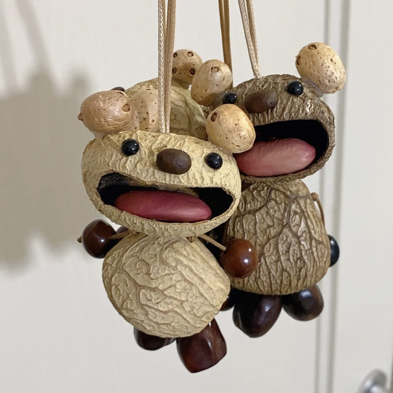 成品交响果壳挂件大嘴熊包挂车挂diy手工编织手机钥匙可爱挂件