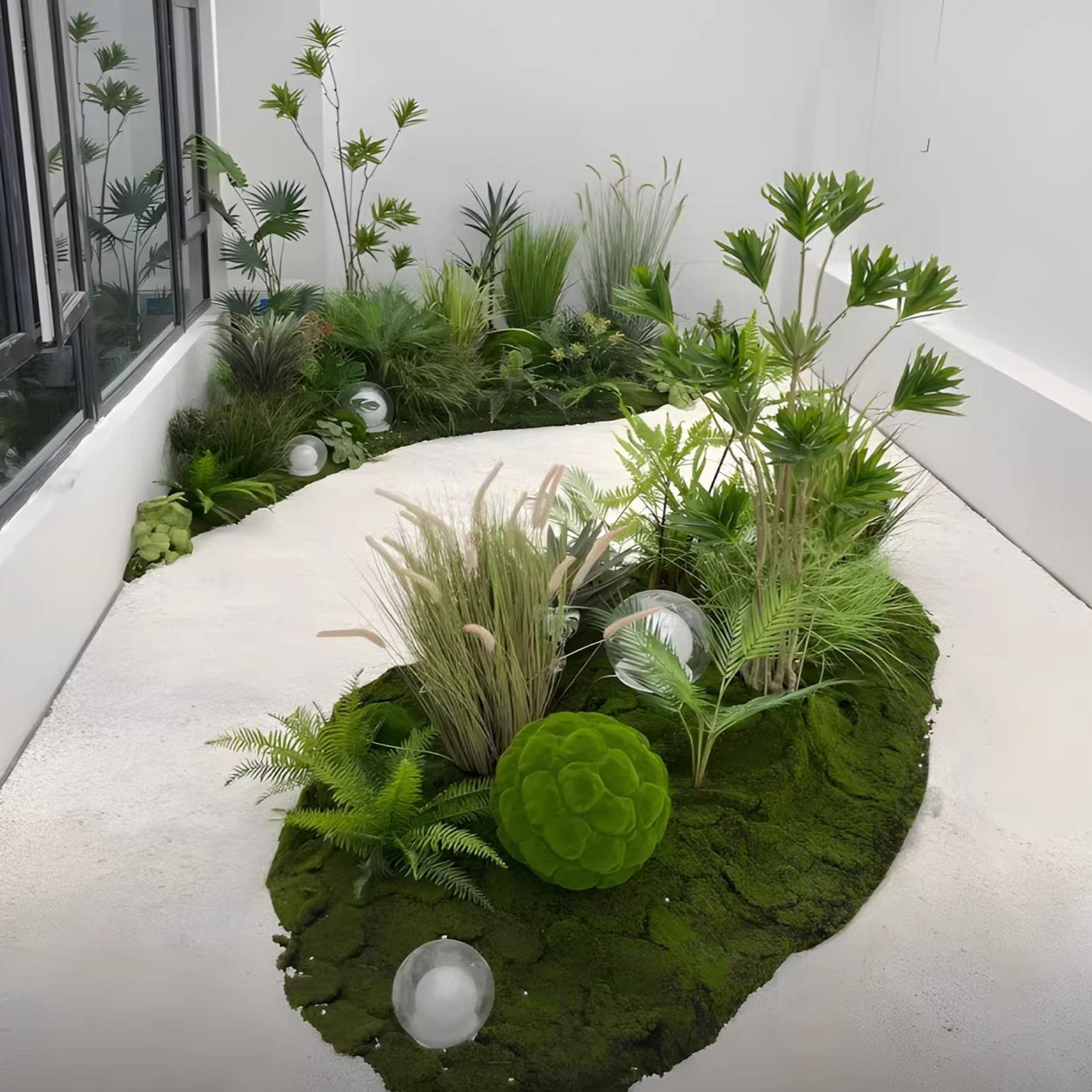 仿真芦苇绿植组合造景室内玄关角落场景定制布置装饰仿生植物假树