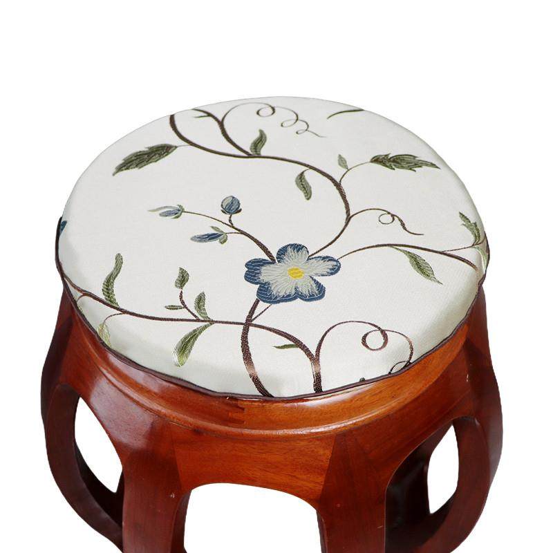 中式红木鼓凳坐垫小圆凳实木圆形椅子凳子藤椅海绵古筝防滑