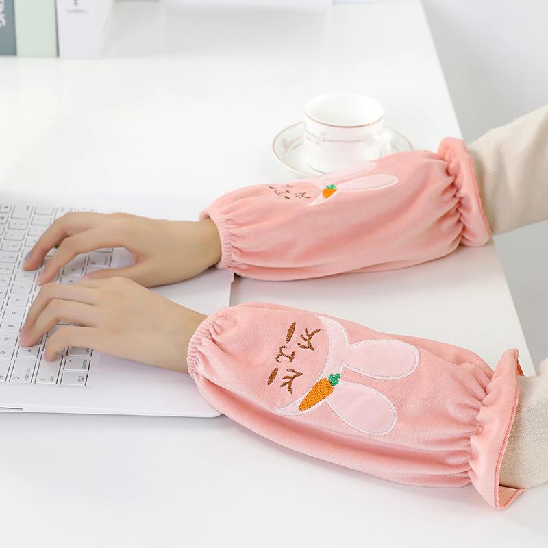 女生上班袖套女长版护袖头羽绒服套袖女款办公室可爱冬季工作防脏