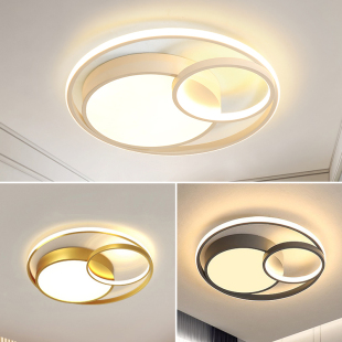 现代简约卧室圆形led吸顶灯北欧极简创意房间灯客厅灯智能控制灯